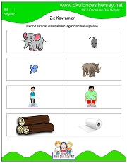 Zıt Kavram Eğitici Kartları